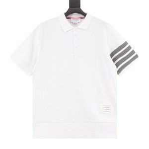 Thom Browne Waffle Four Stripes Short Sleeve Polo Shirt